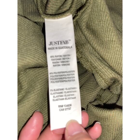 JustFab 2X Olive Green Soft Longline Cardigan With Slit - Picture 5 of 5